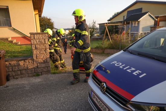 Verpuffung an Pelletsheizung sorgte fr morgendlichen Feuerwehreinsatz in Weikirchen an der Traun