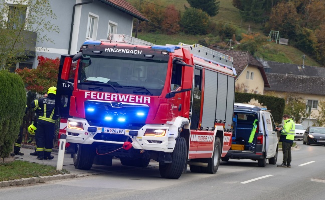 Einsatzkrfte zu Gasaustritt in einem Einfamilienhaus in Hinzenbach alarmiert
