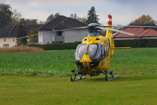 Notarzthubschrauber in Marchtrenk im Einsatz