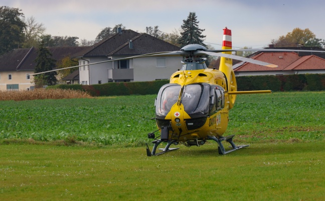 Notarzthubschrauber in Marchtrenk im Einsatz