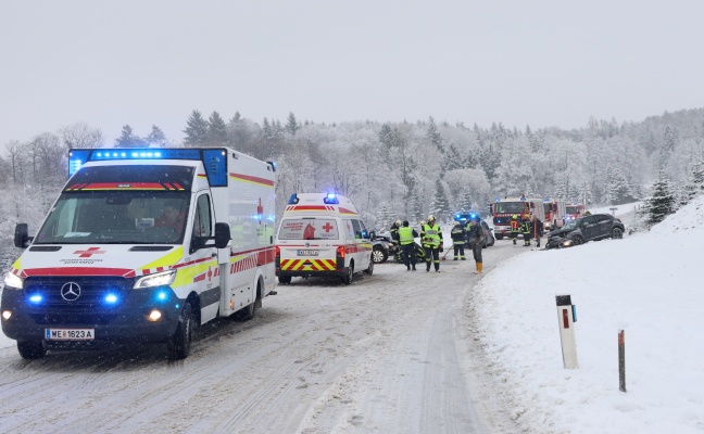 Schneefall sorgt erneut f�r viele Unf�lle in Ober�sterreich - Einsatzkr�fte im Dauereinsatz