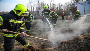 Brand eines gr��eren Grashaufens in Marchtrenk sorgte f�r Einsatz zweier Feuerwehren