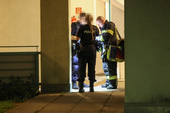 Brandverdacht: Feuerwehr in einer Wohnanlage in Wels-Lichtenegg im Einsatz