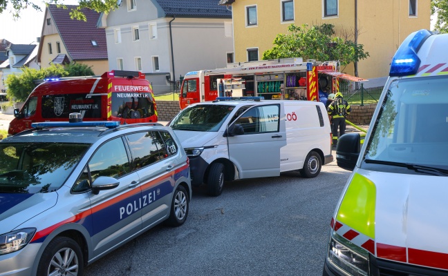 Siedlung evakuiert: Einsatz nach gr��erem Gasaustritt in Neumarkt im Hausruckkreis