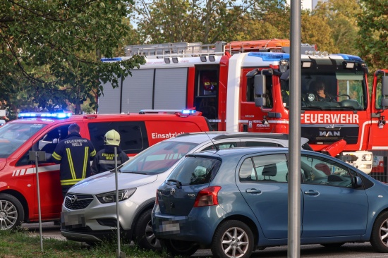 Einsatz wegen stechendem Geruch in einem Mehrparteienwohnhaus in Wels-Vogelweide