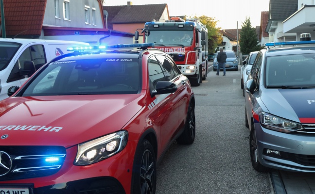 Revisionst�rchen offen: Feuerwehr bei gemeldetem Gasgeruch in Wels-Pernau im Einsatz