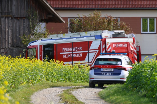 Drei Feuerwehren nach kleinerem Brand in einem landwirtschaftlichen Geb�ude in Piberbach im Einsatz